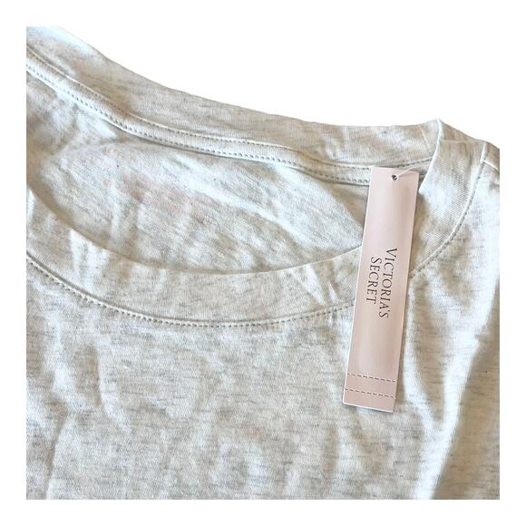 NEW Victoria's Secret SLEEP SHIRT Women's M/L 100% Cotton White Snow Heather PJS - Picture 9 of 13